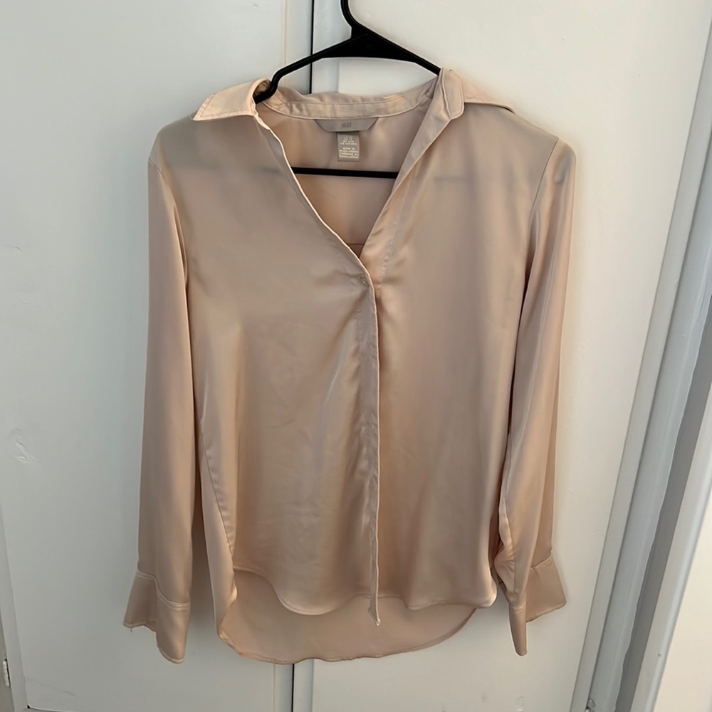 Satin Effect Button Down